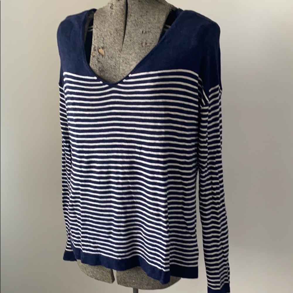 Long sleeved striped sweater